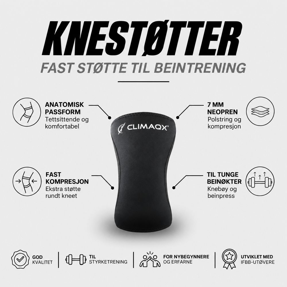 CLIMAQX Knee Sleeves - knestøtter 7 mm, par