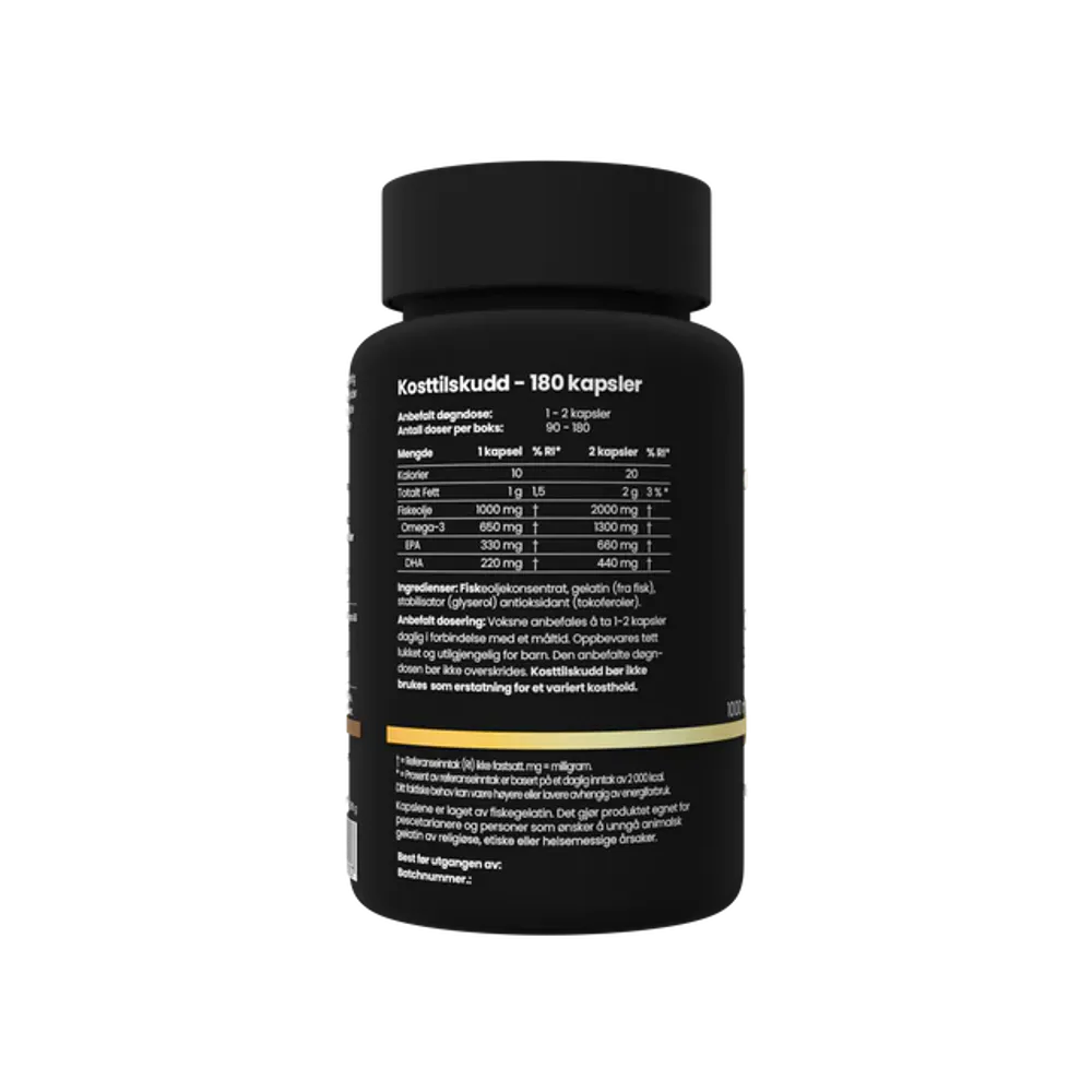 Høykonsentrert Omega 3 – 180 kapsler