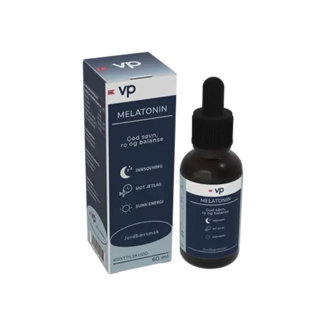 Hovedbilde Flytende Melatonin 1 mg – jordbær, 60 ml